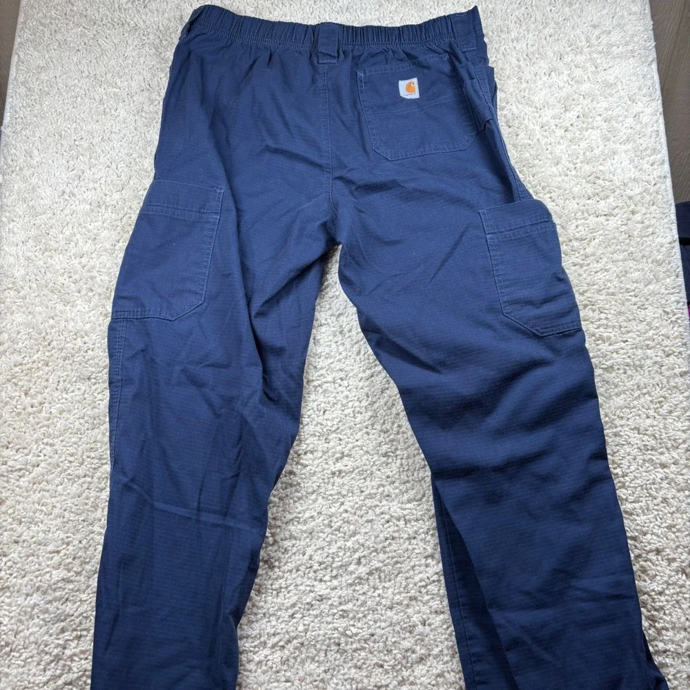 Carhartt Mens Scrub Cargo Pants Medium Tall Navy Blue Ripstop C54108 Medical